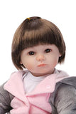 Nicery Reborn Baby Doll Soft Simulation Silicone Vinyl 18inch 45cm Magnetic Mouth Lifelike Boy Girl Toy Gray Elephant Eyes Open