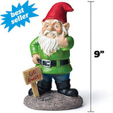 BigMouth Inc Go Away Garden Gnome, Funny Lawn Gnome Statue, Naughty Gnome Garden Decoration, 9 Inches Tall