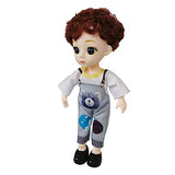 EVA BJD 1/8 4.8" Mini Customized Dolls 13 Jointed Doll ABS Body Baby Boys for Boy's and Girl Toy Gift with Clothes Shoes and Makeup (DB05407)