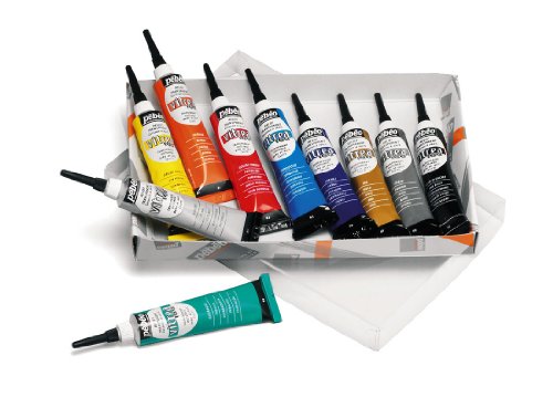 Pebeo Vitrea 160 Glass Paint Outliner Set, Cardboard Box of 10 Assorted 20-Milliliter Tubes