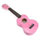 CLOUDMUSIC Soprano Ukulele Princess Pink With Aquila Kids Educational Color Strings New Nylgut Strings For Kids Children Beginner (Pink)