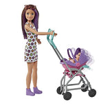 Barbie Skipper Babysitters Inc. Playset with Skipper Babysitter Doll (Brunette), Stroller, Baby Doll & 5 Accessories, Toy for 3 Year Olds & Up