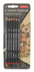 Derwent Tinted Charcoal Pencils, 4mm Core, Pack, 6 Count (2301689)