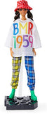 Barbie BMR1959 Fully Poseable Fashion Doll (Brunette, ~12-inch) Wearing Mesh T-Shirt, Plaid Joggers and Bucket Hat