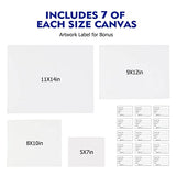 Gredak Painting Canvas Panels,Multi Pack 5x7,8x10,9x12,11x14 Set of 28, 100% Cotton Canvases for Painting Arts & Crafts with MDF Board Core ,for Oil and Acrylic Paint, Dry or Wet Art Media