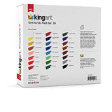KINGART 505-24 12ml Acylic Set, Set of 24 Unique Colors Acrylic Paint, Assorted