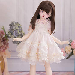 MEESock Charming BJD Doll 1/4 SD Doll 17.4 inch Ball Jointed Dolls Having Different Movable Joints SD Doll, with Clothes Shoes Wig Makeup