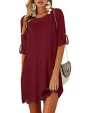 YOINS Womens Summer Crew Neck Mini Dresses Half Sleeves Sundresses Causal Tunic Dress