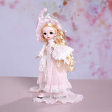 Aongneer BJD Dolls 1/6 SD Doll 12 Inch 28 Ball Joint Doll Fairy Dolls DIY Toy Gift Rotatable Joints Lifelike Pose with Soft Brown Wig Pink Dress Nice Shoes Beautiful Makeup Gift for Christmas-Doles