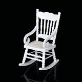 TOYANDONA 1/12 Miniature Dollhouse Furniture for Doll Living Room Decoration Miniature Wooden Rocking Chair Model (White)