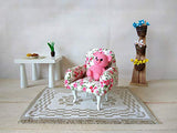 Miniature Chair Floral Fabric. Upholstered Dollhouse Furniture 1:8 th Handcrafted