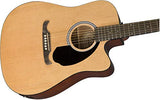 Fender FA-125CE Dreadnought Cutaway Acoustic-Electric Guitar - Natural Bundle with Hard Case, Strap, Strings, Picks, Fender Play Online Lessons, and Austin Bazaar Instructional DVD
