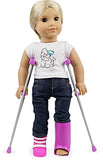 CLICK N' PLAY Doll Wheelchair and Crutches Set, Perfect For 18 inch American Girl Dolls