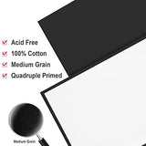 PHOENIX Black Canvas Panels 8x8 Inch, 12 Pack - 8 Oz Triple Primed 100% Cotton Acid Free Canvases for Painting, Blank Flat Canvas Boards for Acrylic, Oil, Tempera, Metallic, Neon Painting & Crafts