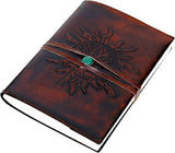 Leather Journal Refillable Lined Paper SUN Tree of Life Handmade Leather Journal Notebook Diary/Bound Daily Notepad for Men&Women Medium,Writing pad Gift for Artist,Sketch /Writing