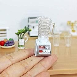 BARMI 1/12 Scale Miniature Dollhouse Juicer Miniature Juicer Detachable 1:12 Doll House Juicer Electrical Appliances Dollhouse White
