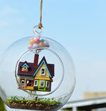 WYD Handmade House Creative Gifts Glass Ball Dollhouse Pendant Flying House Furniture and Glass Cover 3D Educational Toys