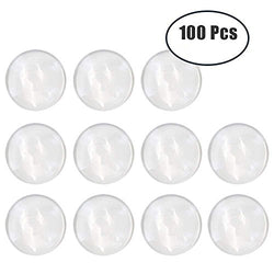 100 Pieces Glass Dome Cabochons Clear Round Cabochons Tiles Clear Cameo, Non-calibrated Round For