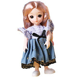 Angelhood 1/6 Mini BJD Doll, 17cm Ball Jointed Dolls with Clothes Dress Up Wig and Movable Joint, Toy Gift for Girls