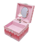 Trousselier - Ballerina - Photoluminescent Musical Cube Box - Glow in The Dark - Dark Pink