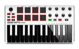 Akai Professional MPK Mini MKII LE White | White, Limited Edition 25 Key Portable USB MIDI Keyboard With 8 Backlit Performance Ready Pads, 8 Assignable Q Link Knobs & A 4 Way Thumbstick