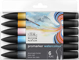 Winsor & Newton Promarker Watercolor Marker, Set of 6, Sky Tones 6 Count