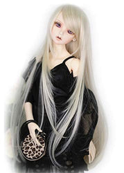 1/6 6-7" 15-17cm Bjd Doll Hair Wig Long Straight Layer Roll Inside Tips Light Blond Styled