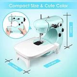 Mini Sewing Machine with Extension Table and Light, Dual Speed Portable Sewing Machine for Beginners and DIY, Best Gift for Kids Women Household Space Saver Safe Sewing Kit