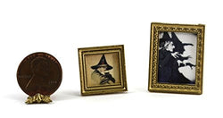 Dollhouse Miniature Set of 2 Framed Witch Pictures