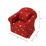 Inusitus Set of Matching Dollhouse Sofa & Armchair | Dolls House Furniture Couch & Chair - Red Checkered - 1/12 Scale (red White Stars)