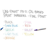 uni Paint Oil Based Paint Markers, Fine Point, Assorted Colors, 12 Count