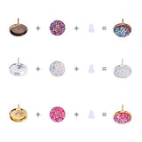 SUNNYCLUE 1 Box 141pcs DIY Jewelry Druzy Stud Earrings Making Starter Kit Include 6 Color 60pcs