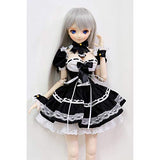 HMANE BJD Dolls Clothes 1/3, Bubble Dress Maid Outfit Clothes Set with Headwear for 1/3 BJD Dolls - (Black + White) No Doll