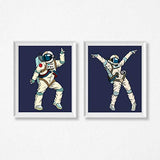 5 Set- Astronaut Art Print, Funny Aerospace Theme Canvas Wall Art Printing for Boys Bedroom Playroom Decoration (Unframed,8"X10")