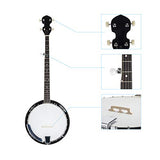 JUNSTAR [US-W]Top Grade Exquisite Professional Wood Metal 5-string Banjo White & Wood Color