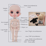 KSYXSL 1/12 BJD Dolls 13.5Cm 5.3" Deluxe Collector Doll Ball Jointed Doll with Full Set Clothes Socks Shoes Wig Makeup Glasses, Best Gift for Girls (Gift Wrapped)