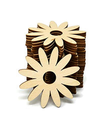 Gocutouts Wooden Flower Cutouts Unfinished Wooden Flower Shaped Crafts D0613 (3" Package of 25)