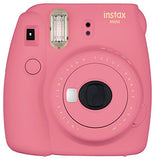 Fujifilm Instax Mini 9 Instant Camera - Flamingo Pink, Fujifilm Instant Mini Rainbow Film, and