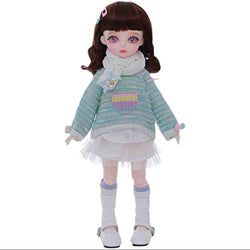 BJD Doll,Miyo sd 1/6 SD Dolls 10.63 Inch 15 Ball Jointed Doll DIY Toys with Clothes Outfit Shoes Wig Hair Makeup,Best Gift for Christmas