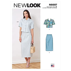 New Look Misses' Cropped Top and Pencil Skirt Sewing Pattern Kit, Code N6697, Sizes 6-8-10-12-14-16-18