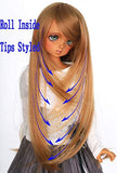 1/6 6-7" Bjd Doll Hair Only Wig Mid Long Layered Roll Inside Tips Bangs Golden Brown Styled