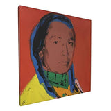 Andy Warhol Pop Art The American Indian (Russell Means) Canvas Wall Art Poster Modern Home Decor Stretched Prints For Bathroom Living Room Bedroom Ready To Hang 12x12in