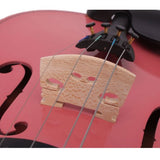 3/4 Acoustic Violin,Solid Wood Violin Starter Kit with Case, Bow, Rosin for Kids Beginners (Pink)