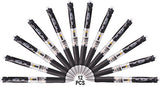M&G Retractable Gel Pens, 0.5mm, Micro Point, Classical Modle K-35,Black Ink, Pack of 12