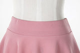 Urban CoCo Women's Basic Versatile Stretchy Flared Casual Mini Skater Skirt (Medium, Pink)