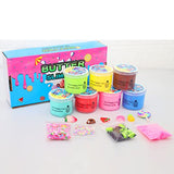 7 Pack Butter Slime Kit, Soft and Non-Sticky, Stress Relief Toy Party Favors Birthday Gifts for Girls and Boys