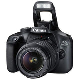 Canon EOS 4000D / Rebel T100 Digital SLR Camera Body w/Canon EF-S 18-55mm f/3.5-5.6 Lens 3 Lens DSLR Kit Bundled with Complete Accessory Bundle + 64GB + Flash + Case & More - International Model