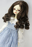 JD343 9-10inch 23-25CM Synthetic Mohair Hand Push Retro Lady Doll Wigs 1/3 Porcelain BJD Doll Hair (Medium Brown, 9-10inch)
