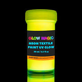 individuall Glow Magic Fabric UV Paint Set - Set of 8 – Neon Textile Black Light Paints - Fluorescent Clothing Color – for Vibrant Glowing Art Projects