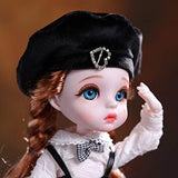 Aongneer 12 Inch SD Doll Cute BJD Dolls Lucky SD Doll Fairy Dolls 1/6 Ball Jointed Doll, Stylish Doll Clothes, Wig, Doll Accessories, Anime Doll for New Year's Gifts-Pearl